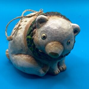 Vintage Silvestri Sitting White Bear Ornament